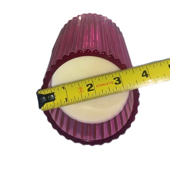 ENCHANTÉ Black Currant Scented Soy Candle Fluted Glass Glass Jar Disco Ball Led - Picture 6 of 7